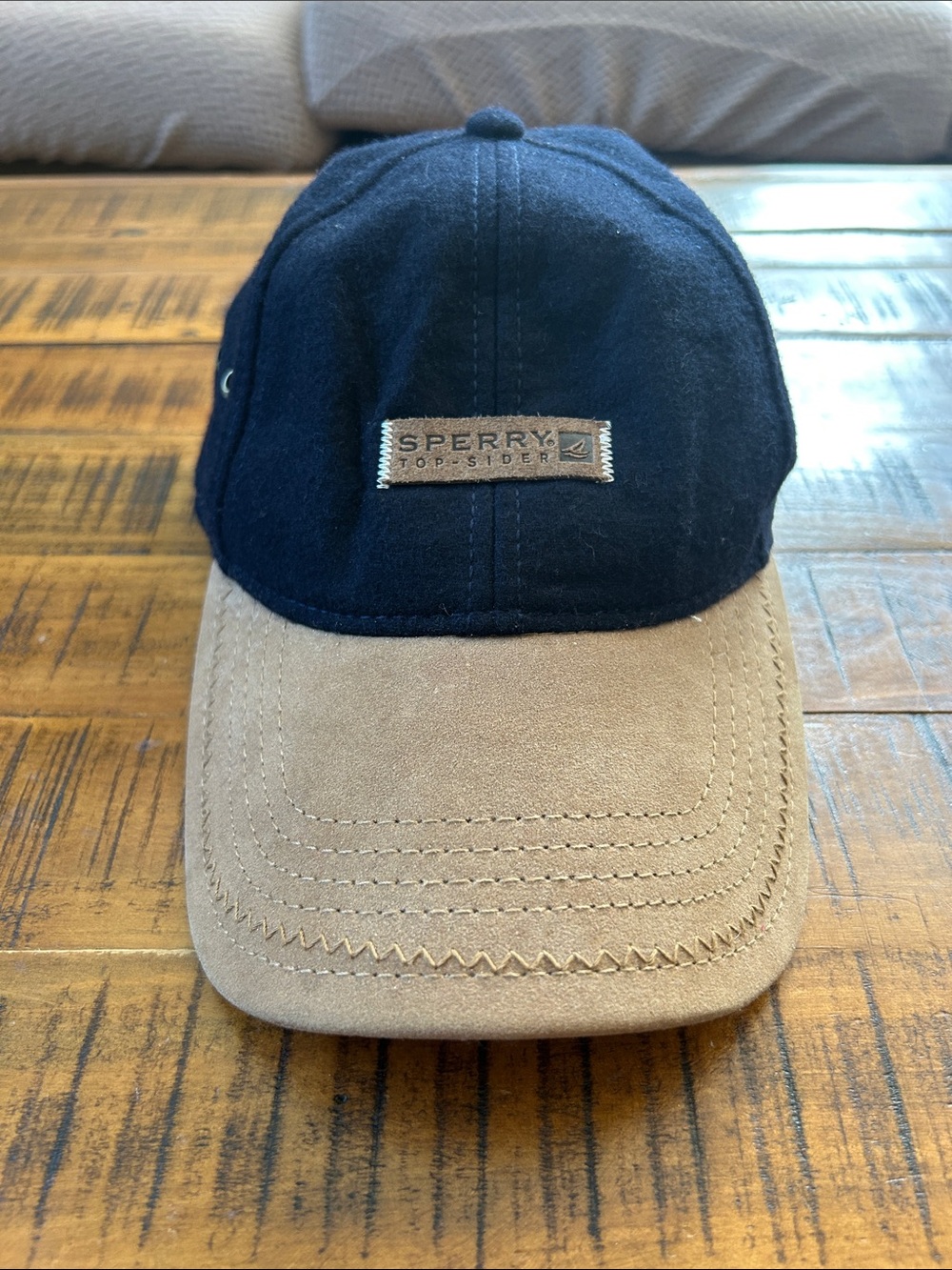 Sperry Navy & Tan Suede-Trim Baseball Cap